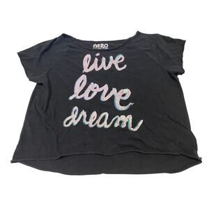 AERO Live Love Dream Women Tee Black Size XL
